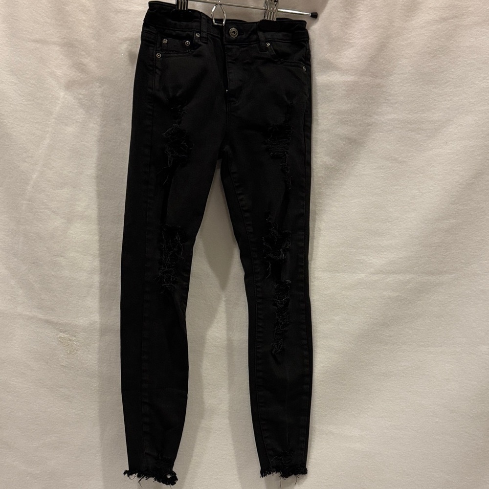 Tractr Black Distressed Girl’s Skinny Jeans